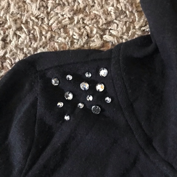 Black open front hoodie sweater - Picture 3 of 3